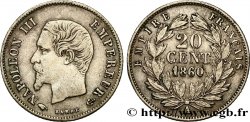 20 centimes Napoléon III, tête nue 1860 Paris F.148/14