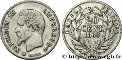 20 centimes Napoléon III, tête nue 1860 Strasbourg F.148/16
