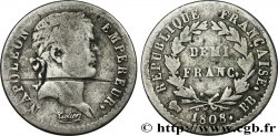 Demi-franc Napoléon Ier tête laurée, République française 1808 Strasbourg F.177/4