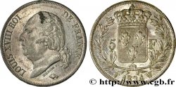 5 francs Louis XVIII, tête nue 1824 Lille F.309/98
