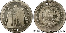 5 francs Union et Force, Union serré, seulement gland extérieur 1799 Bayonne F.288/114