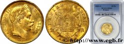 20 francs or Napoléon III, tête laurée 1863 Paris F.532/6 SPL64 PCGS