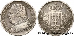 5 francs Louis XVIII, buste habillé 1814 Paris F.308/1