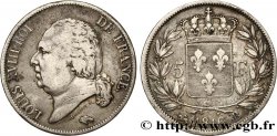 5 francs Louis XVIII, tête nue 1816 Rouen F.309/2