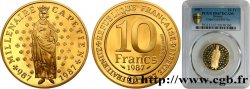 Belle Épreuve Or 10 francs Millénaire Capétien 1987 Paris F5.1301 2