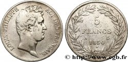 5 francs type Tiolier sans le I, tranche en creux 1830 Paris F.313/1 TB25 