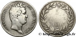 5 francs type Tiolier avec le I, tranche en creux 1831 Perpignan F.315/25