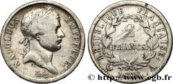 2 francs Napoléon Ier tête laurée, République française 1808 Paris F.254/4
