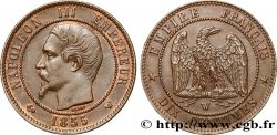 Dix centimes Napoléon III, tête nue 1855 Lille F.133/33 SUP58 