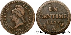Un centime Dupré, petit 6, Double Frappe 1798 Paris F.100/2