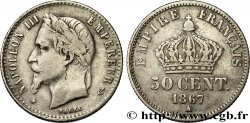50 centimes Napoléon III, tête laurée 1867 Paris F.188/13