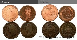 Lot de 4 pièces de Un Décime Refrappage et Un Décime Dupré n.d. - F.128/1 B/TB 