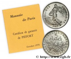 Piéfort argent de 5 francs Semeuse 1975 Pessac F.341/7P