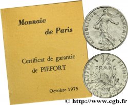 Piéfort nickel de 1/2 franc Semeuse 1975 Pessac F.198/14P