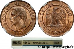 Dix centimes Napoléon III, tête nue 1856 Bordeaux F.133/38 MS63 GENI