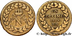 Un décime à l’N couronnée 1814 Strasbourg F.131/3