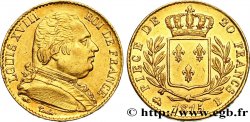 20 francs or Louis XVIII, buste habillé 1815 Rouen F.517/11