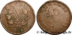 10 cent. Anvers au double L, frappe de l’atelier de Wolschot 1814  Anvers F.130C/2 B10 