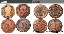 Lot de 4 Cinq centimes Dupré, grand module n.d. s.l. F.115/102 RC/BC 