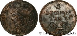 Essai de 5 décimes de Lorthior 1800 Paris VG.827 