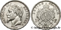 5 francs Napoléon III, tête laurée 1868 Strasbourg F.331/13