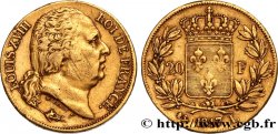 20 francs or Louis XVIII, tête nue 1817 Bayonne F.519/7