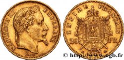 20 francs or Napoléon III, tête laurée 1867 Strasbourg F.532/16