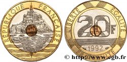 20 francs Mont Saint-Michel, 5 cannelures, \ / ouvert 1992 Pessac F.403/3