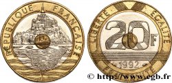 20 francs Mont Saint-Michel, 5 cannelures, \ / ouvert 1992 Pessac F.403/3