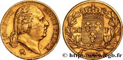 20 francs or Louis XVIII, tête nue 1822 Paris F.519/26 XF45 
