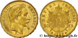 20 francs or Napoléon III, tête laurée, grand BB 1869 Strasbourg F.532/22 AU50 