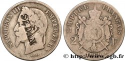 2 francs Napoléon III, tête laurée, contremarqué SEDAN 1869 Strasbourg F.263/11 var.