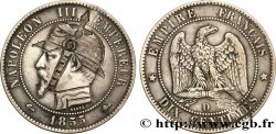 Dix centimes Napoléon III, tête nue, satirique 1855 Lyon F.133/26 var.