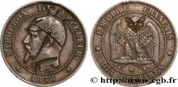 Dix centimes Napoléon III, tête nue, satirique 1856 Strasbourg F.133/36 var. XF 