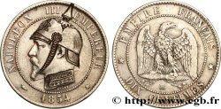 Dix centimes Napoléon III, tête nue, satirique 1854 Strasbourg F.133/13 var.