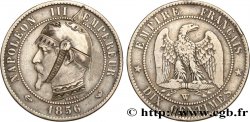 Dix centimes Napoléon III, tête nue, satirique 1856 Lille F.133/40 var. TB 