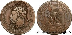 Dix centimes Napoléon III, tête nue, satirique 1856 Lille F.133/40 var. TB 