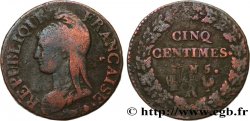 Cinq centimes Dupré, grand module 1797 Orléans F.115/28