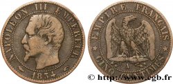 Cinq centimes Napoléon III, tête nue 1854 Paris F.116/8