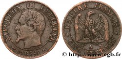 Cinq centimes Napoléon III, tête nue 1854 Paris F.116/8