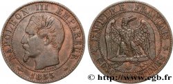 Cinq centimes Napoléon III, tête nue 1855 Strasbourg F.116/20