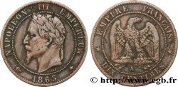Dix centimes Napoléon III, tête laurée 1863 Paris F.134/10