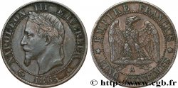 Cinq centimes Napoléon III, tête laurée 1865 Paris F.117/16