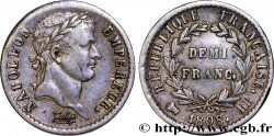 Demi-franc Napoléon Ier tête laurée, République française 1808 Strasbourg F.177/4