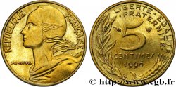 5 centimes Marianne, 3 plis, BU (Brillant Universel) 1996 Pessac F.125/38
