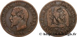 Cinq centimes Napoléon III, tête nue 1855 Lille F.116/28