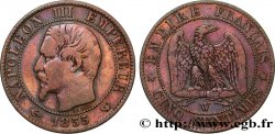 Cinq centimes Napoléon III, tête nue 1855 Lille F.116/29