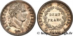 Demi-franc Napoléon Ier tête laurée, République française 1808 Paris F.177/2