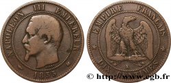 Dix centimes Napoléon III, tête nue 1855 Bordeaux F.133/27