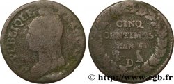 Cinq centimes Dupré, grand module 1797 Lyon F.115/22